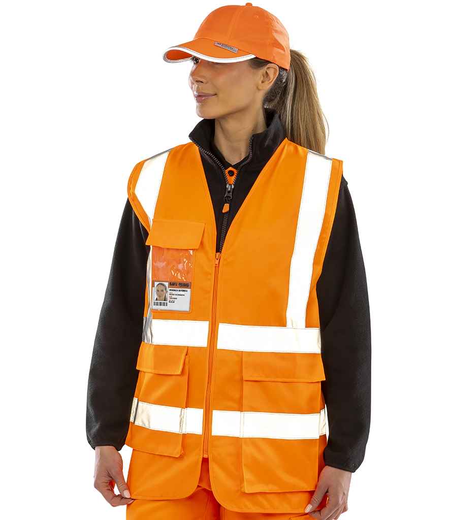 Result Safe-Guard Heavy Duty Poly/Cotton Security Vest - Fluorescent Orange