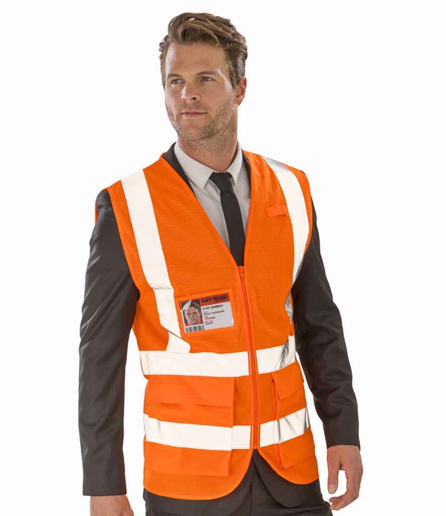 Result Safe-Guard Executive Cool Mesh Safety Vest - Fluorescent Orange