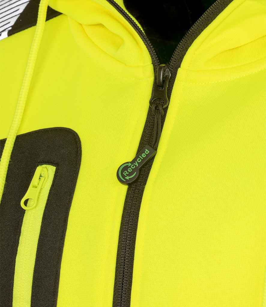 Result Recycled Safety Zip Hoodie - Fluorescent Yellow