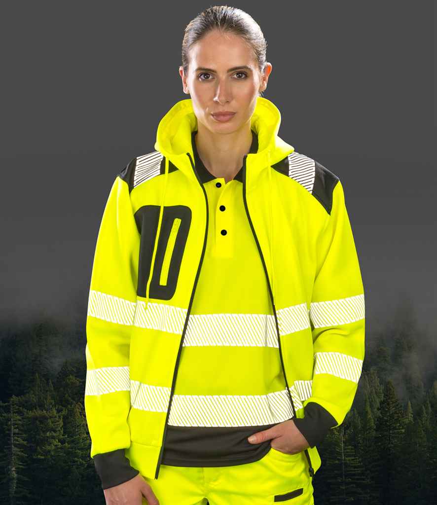 Result Recycled Safety Zip Hoodie - Fluorescent Yellow