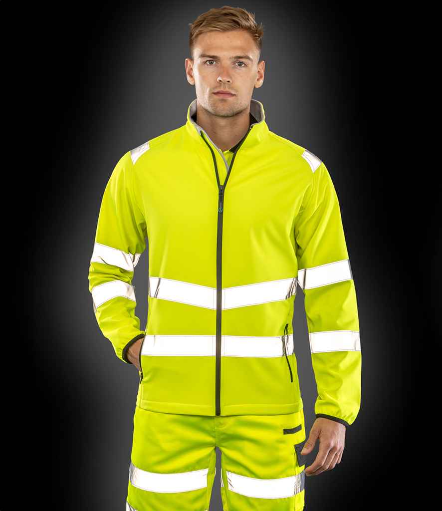 Result Recycled Printable Safety Soft Shell Jacket - Fluorescent Orange