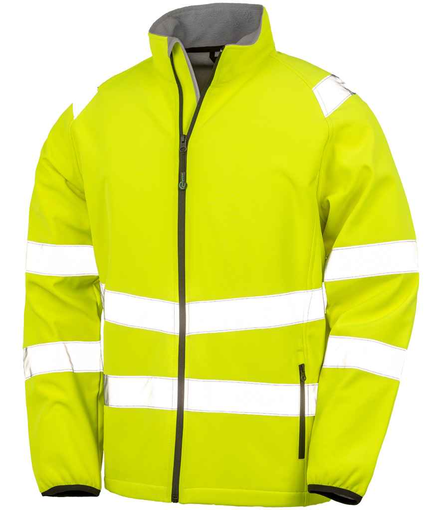 Result Recycled Printable Safety Soft Shell Jacket - Fluorescent Yellow