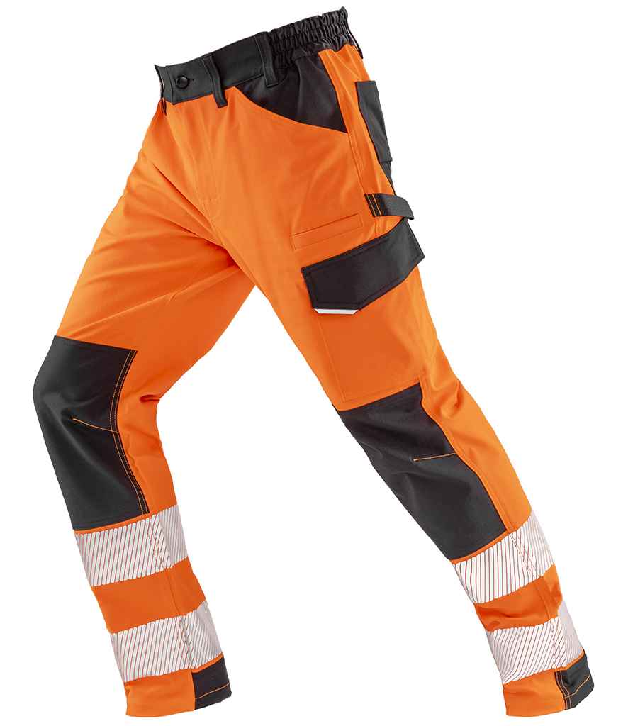 Result Recycled Dynamic Stretch Safety Trousers - Fluorescent Orange