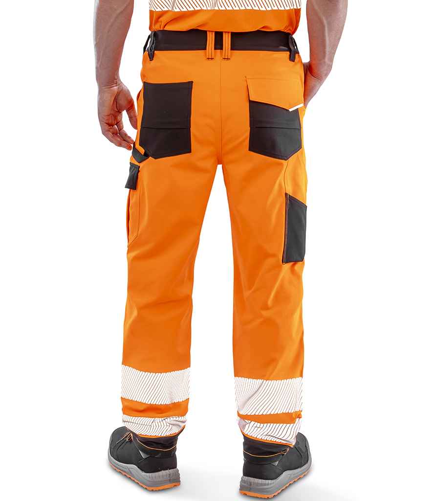 Result Recycled Dynamic Stretch Safety Trousers - Fluorescent Orange