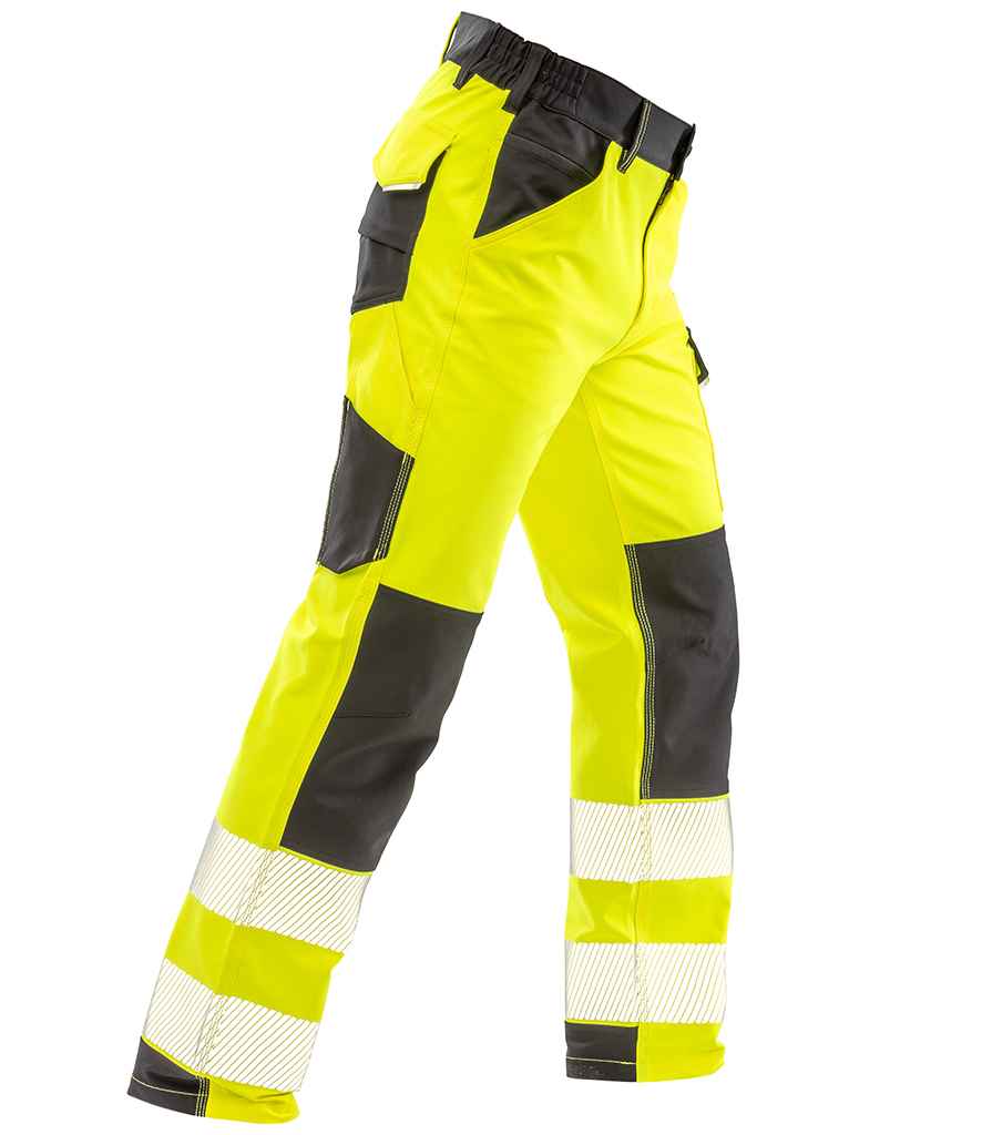 Result Recycled Dynamic Stretch Safety Trousers - Fluorescent Yellow