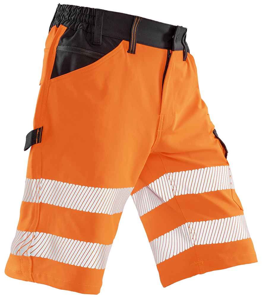 Result Recycled Dynamic Stretch Safety Shorts - Fluorescent Orange