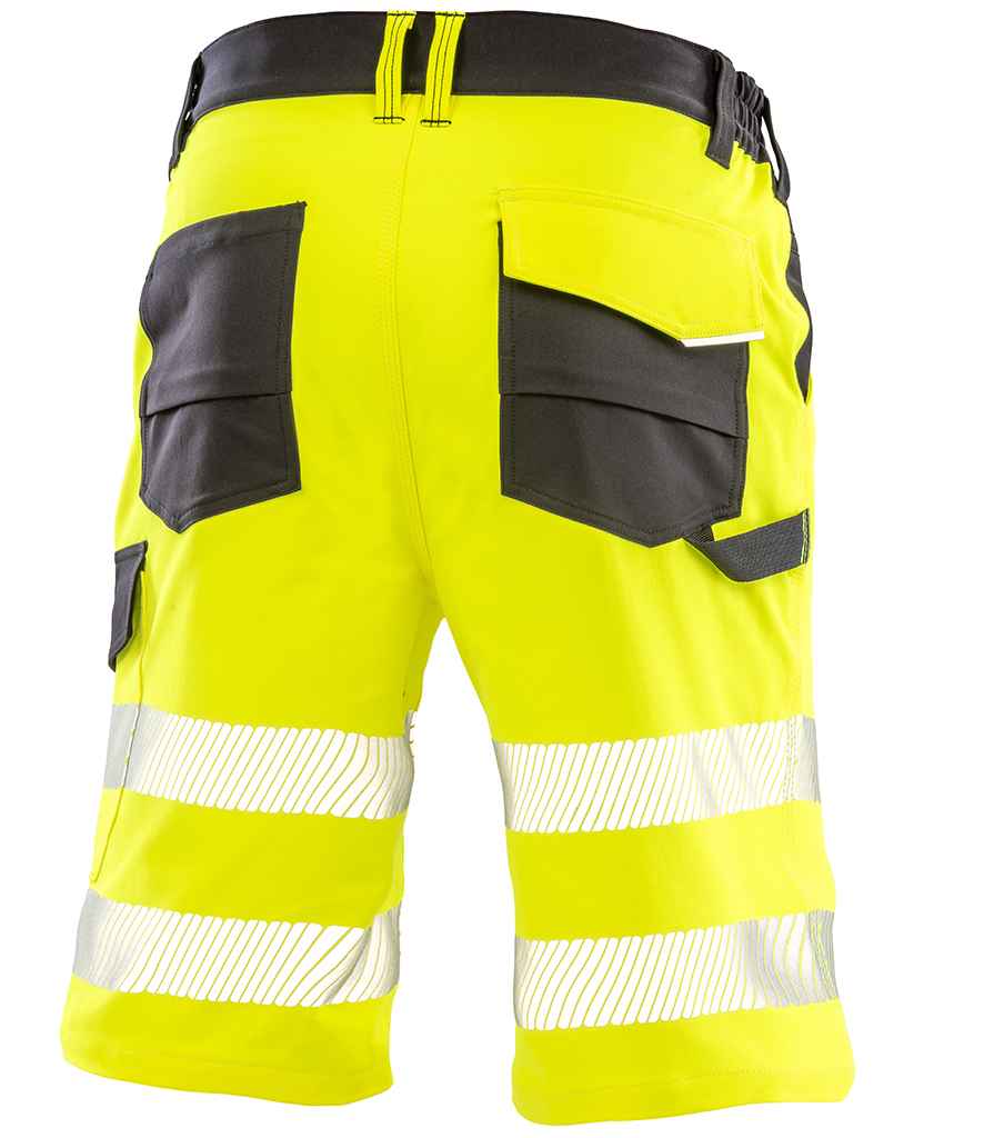 Result Recycled Dynamic Stretch Safety Shorts - Fluorescent Yellow