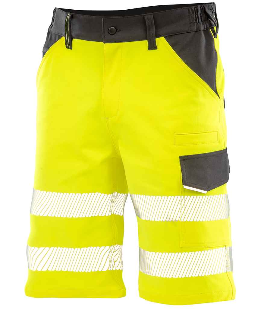 Result Recycled Dynamic Stretch Safety Shorts - Fluorescent Yellow