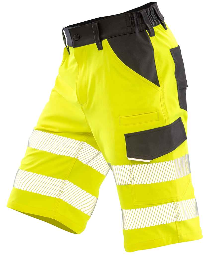 Result Recycled Dynamic Stretch Safety Shorts - Fluorescent Yellow
