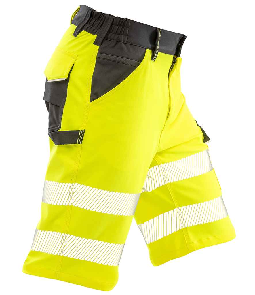 Result Recycled Dynamic Stretch Safety Shorts - Fluorescent Yellow