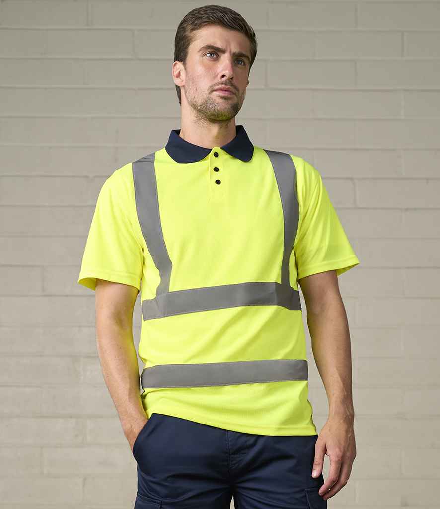 Pro RTX High Visibility Polo Shirt - Yellow/Navy
