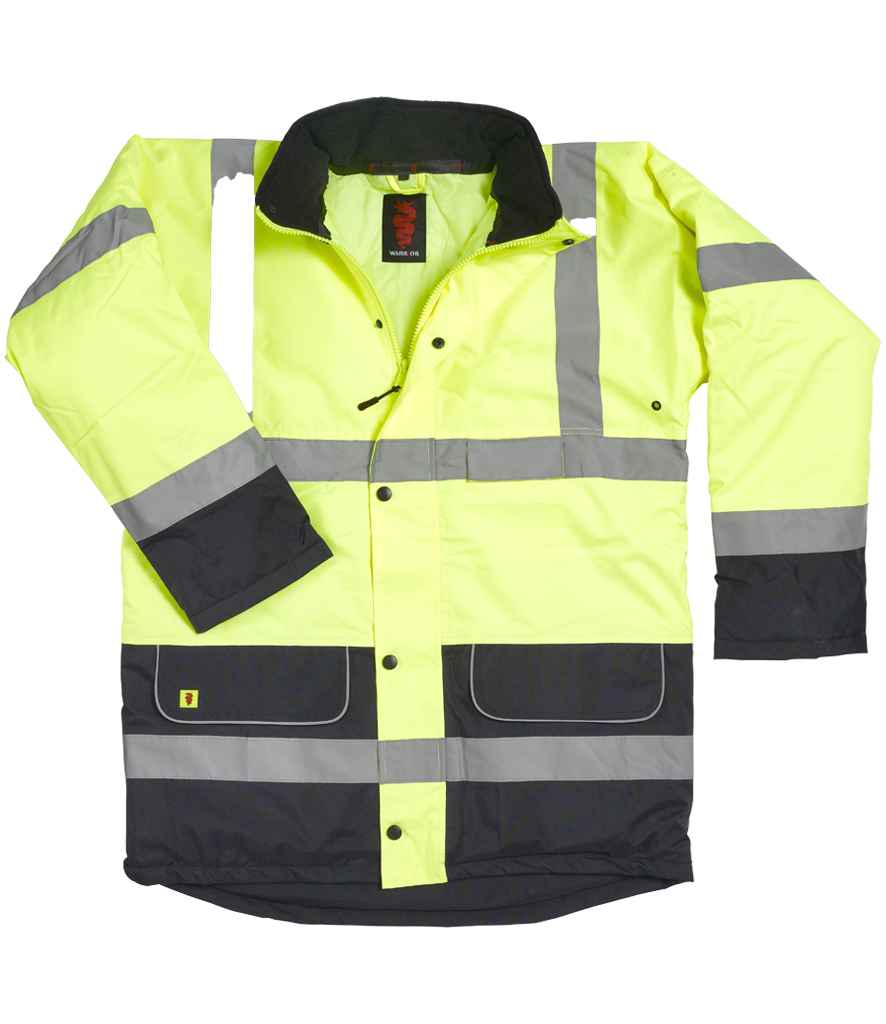 Warrior Hi-Vis Contrast Traffic Jacket - Fluorescent Yellow