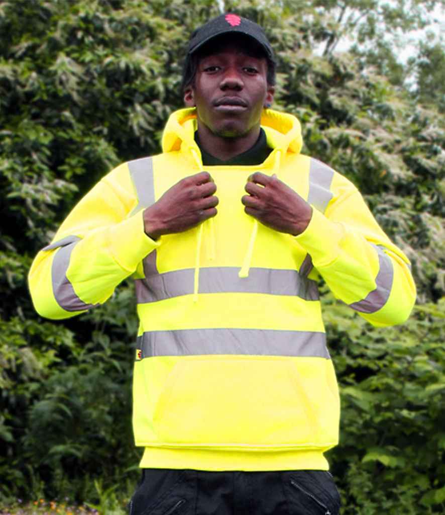 Warrior Hi-Vis Pull On Hoodie - Fluorescent Yellow