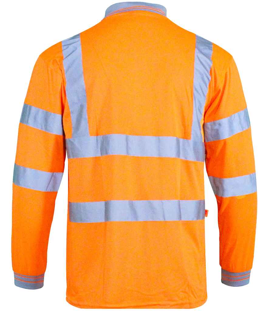 Warrior Hi-Vis Long Sleeve Polo Shirt - Orange
