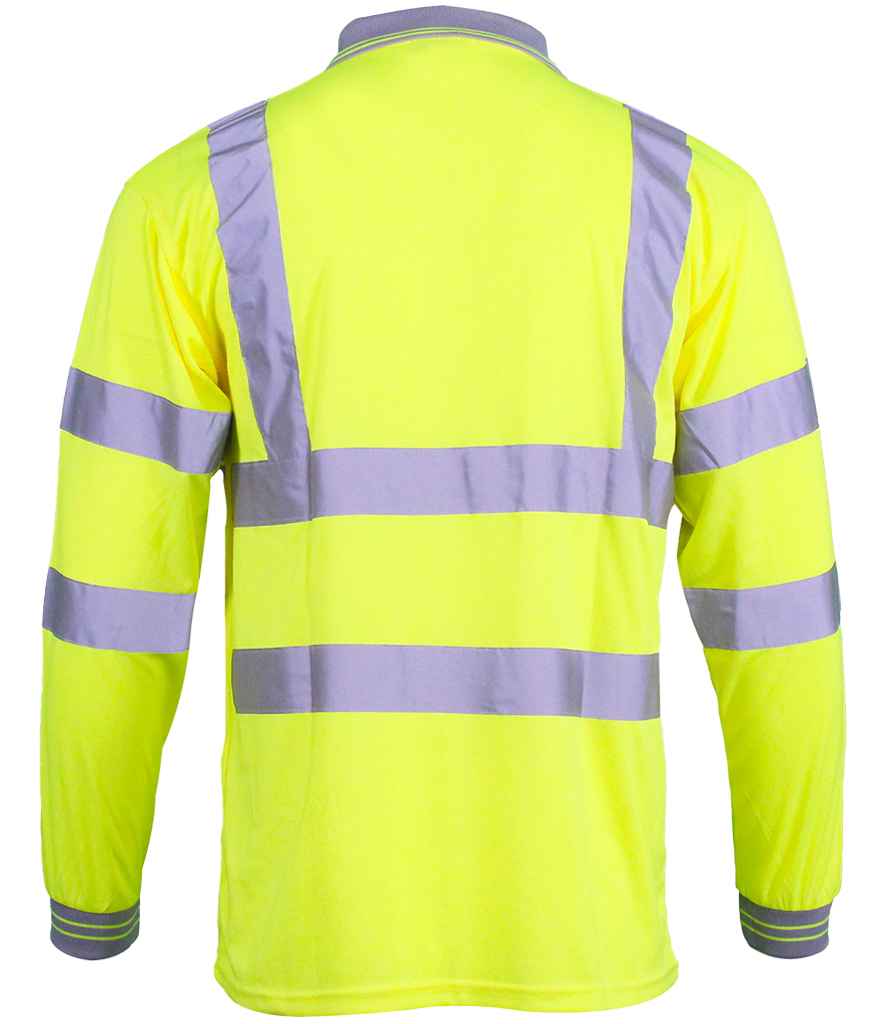 Warrior Hi-Vis Long Sleeve Polo Shirt - Yellow