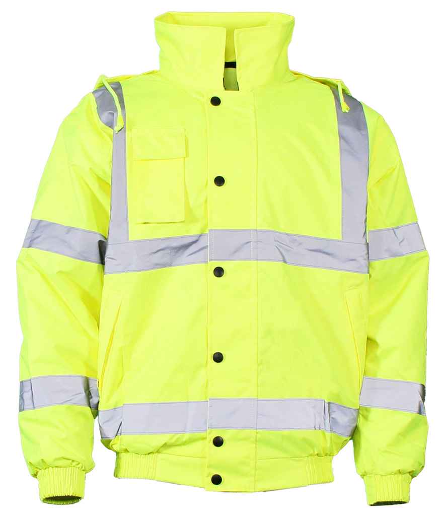 Warrior Hi-Vis Bomber Jacket - Fluorescent Yellow