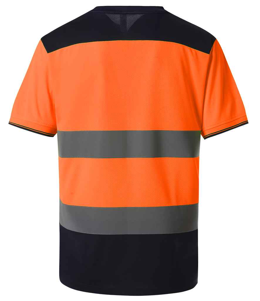Yoko Hi-Vis Two Tone T-Shirt - Orange/Navy