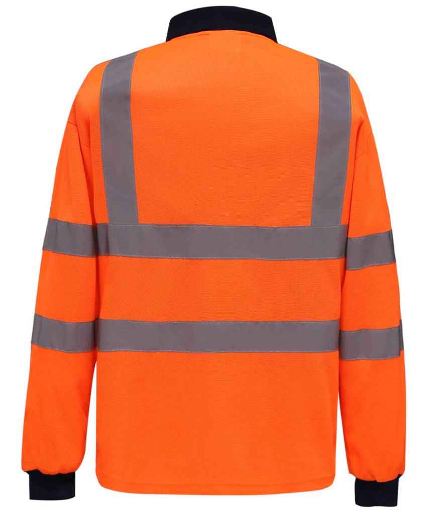 Yoko Hi-Vis Long Sleeve Polo Shirt - Orange