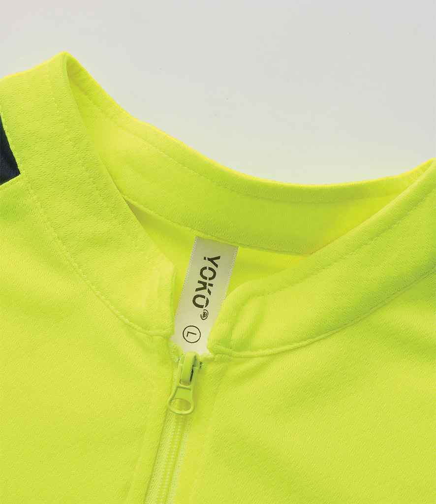 Yoko Mandarin Collar Zip Piqué Polo Shirt - Yellow