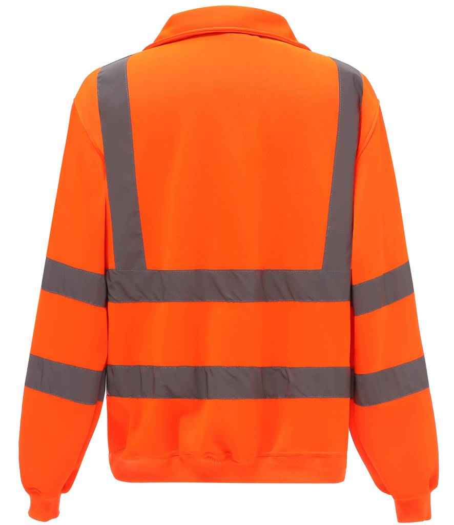 Yoko Hi-Vis Zip Neck Sweatshirt - Orange