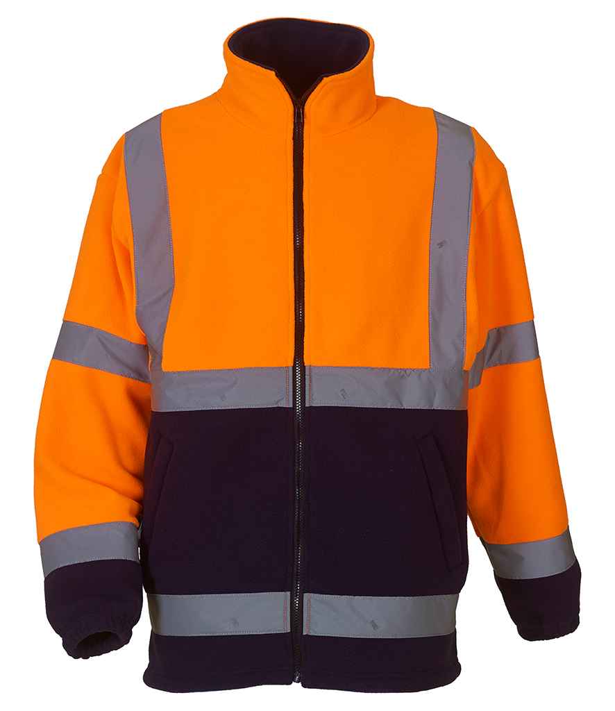 Yoko Hi-Vis Heavyweight Fleece Jacket - Orange/Navy