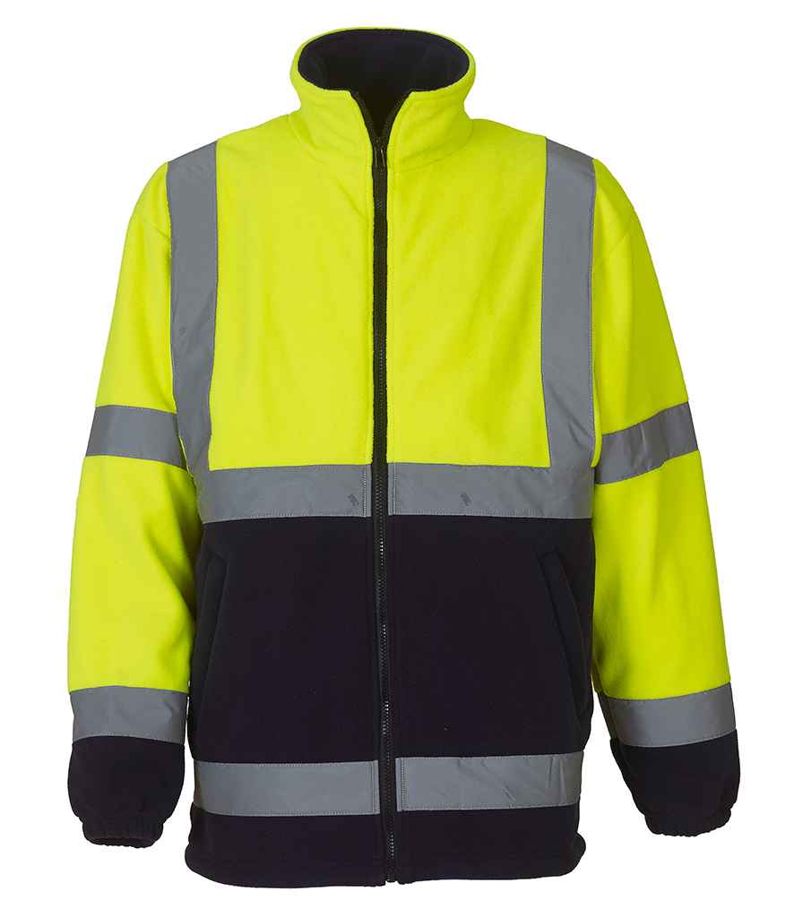 Yoko Hi-Vis Heavyweight Fleece Jacket - Yellow/Navy