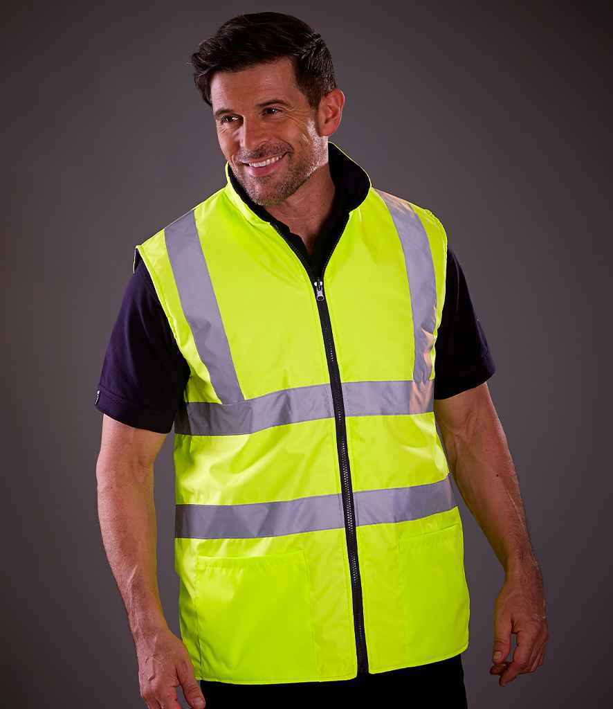 Yoko Hi-Vis Reversible Fleece Bodywarmer - Yellow