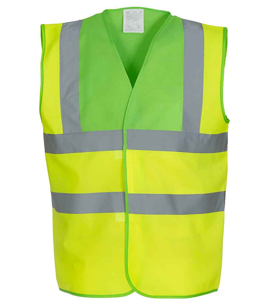 Yoko Hi-Vis Two Band and Braces Waistcoat - Part 2 - Lime Green/Yellow