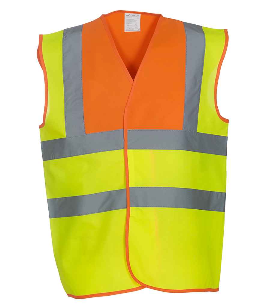 Yoko Hi-Vis Two Band and Braces Waistcoat - Part 2 - Orange/Yellow