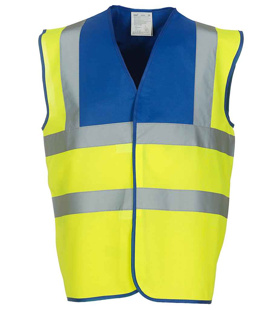 Yoko Hi-Vis Two Band and Braces Waistcoat - Part 1 - Royal Blue/Yellow