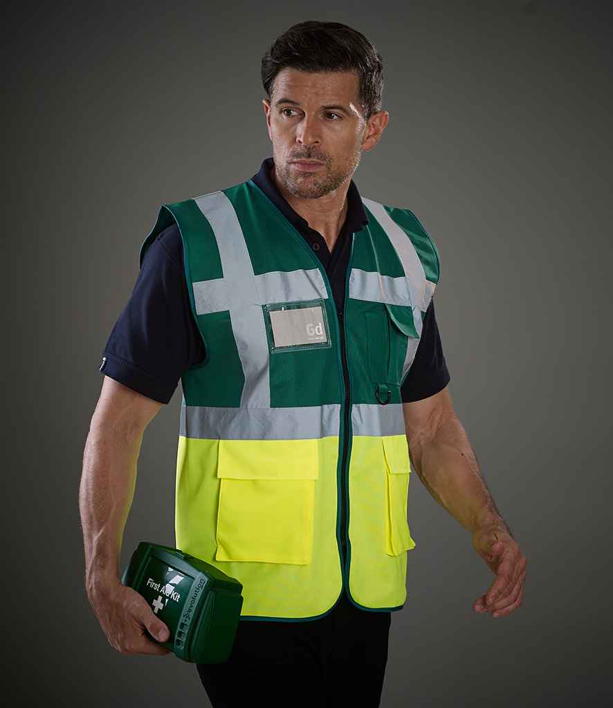 Yoko Executive Waistcoat - Part 1 - Paramedic Green/Yellow
