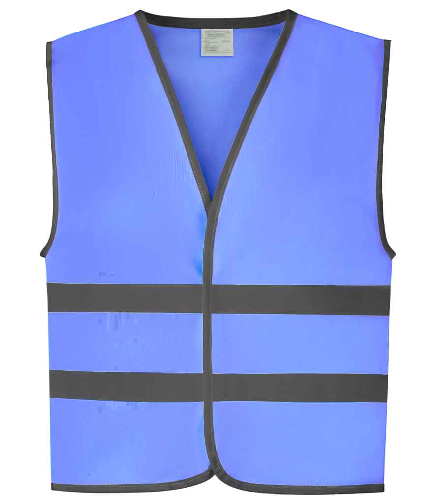 Yoko Kids Hi-Vis Two Band Waistcoat - Sky Blue