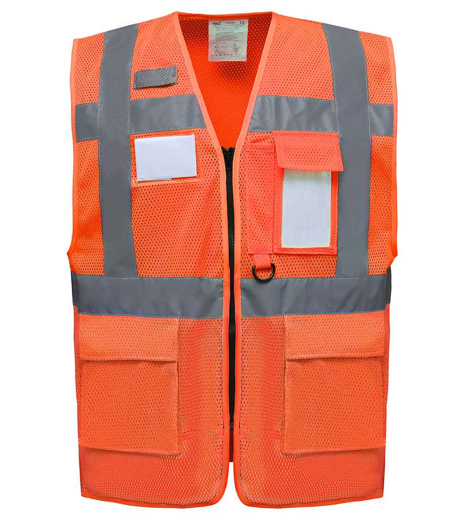 Yoko Hi-Vis Top Cool Open Mesh Executive Waistcoat - Orange