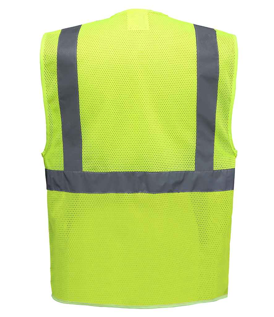 Yoko Hi-Vis Top Cool Open Mesh Executive Waistcoat - Yellow