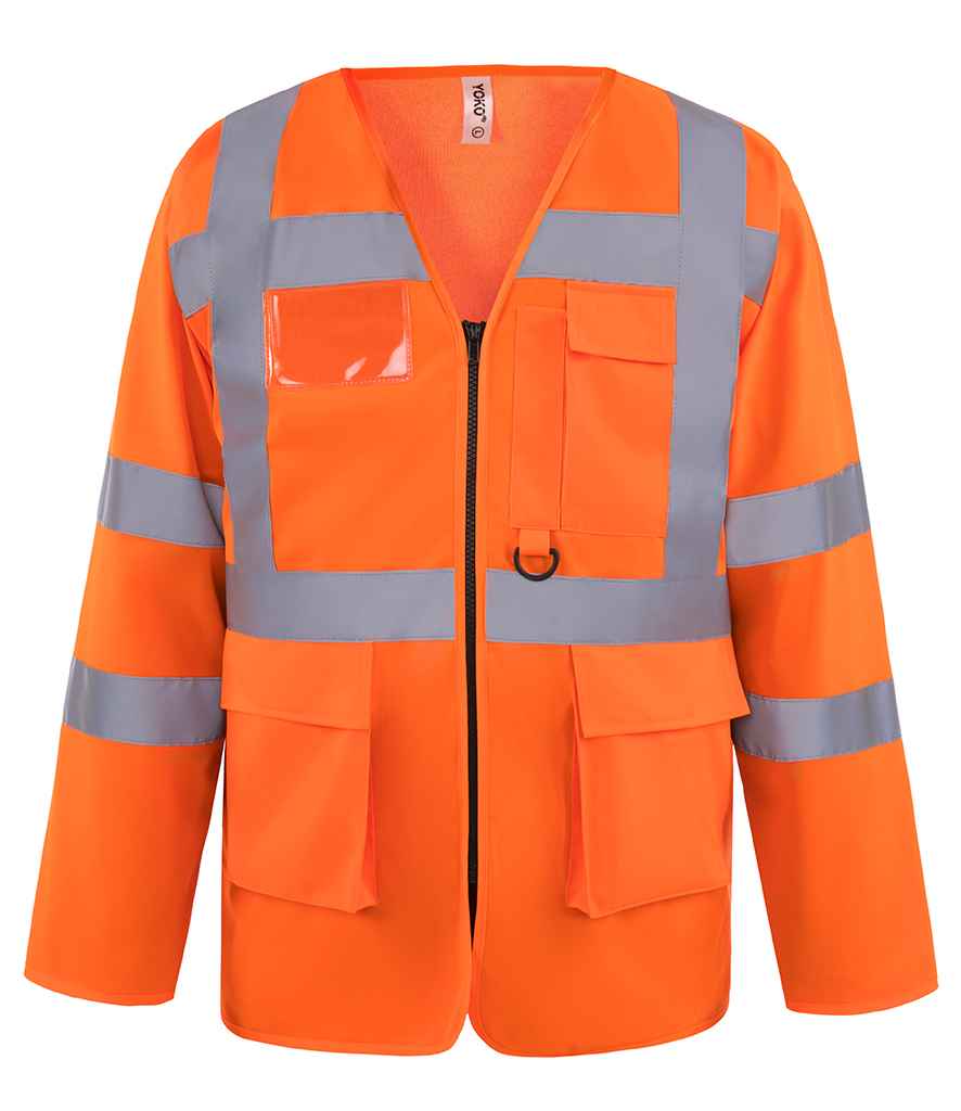 Yoko Hi-Vis Executive Long Sleeve Waistcoat - Orange