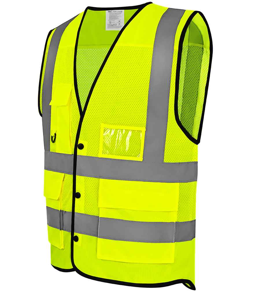 Yoko Superior Open Mesh Button Waistcoat - Yellow