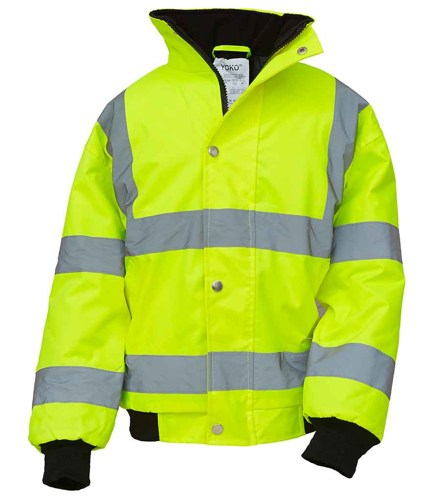 Yoko Kids Hi-Vis Bomber Jacket - Yellow
