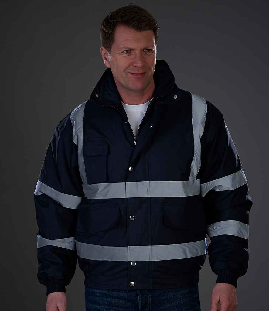 Yoko Hi-Vis Classic Bomber Jacket - Navy