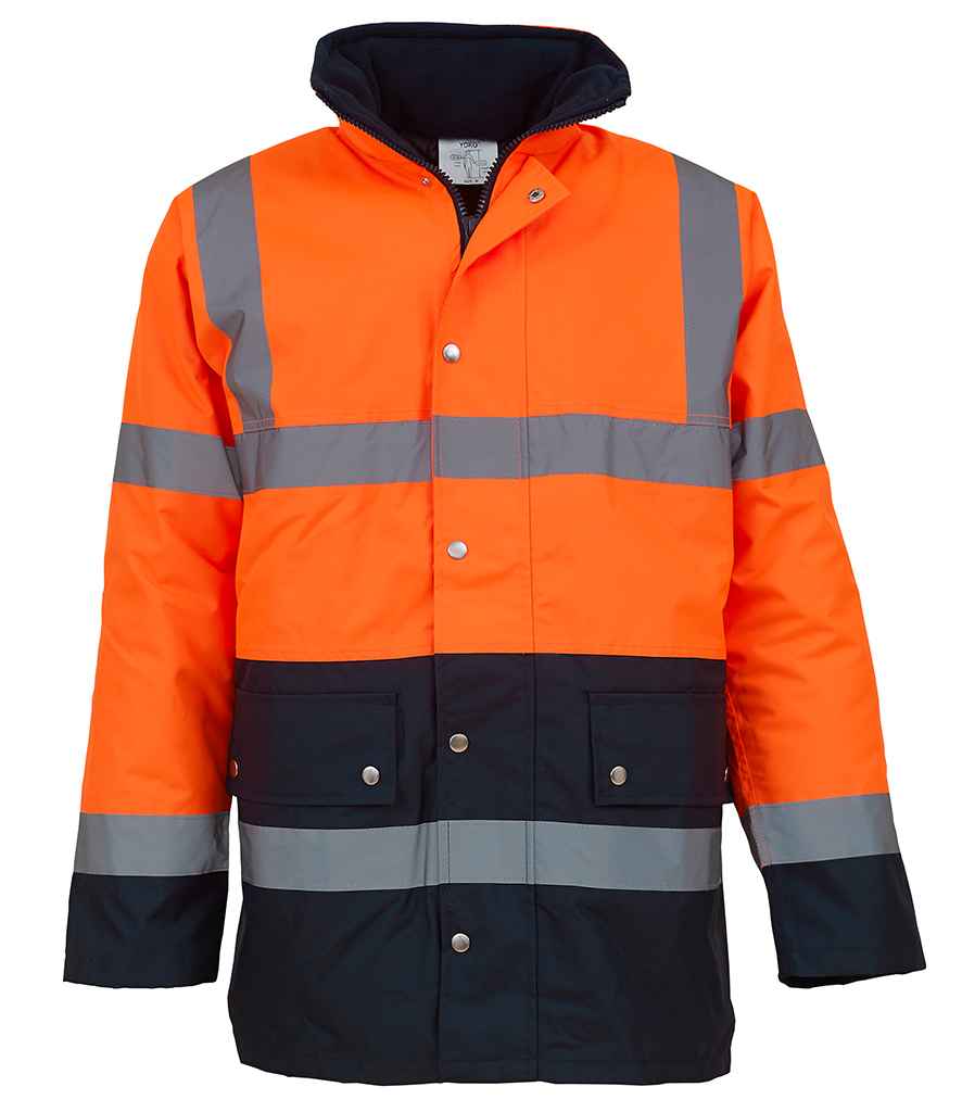 Yoko Hi-Vis Two Tone Motorway Jacket - Orange/Navy