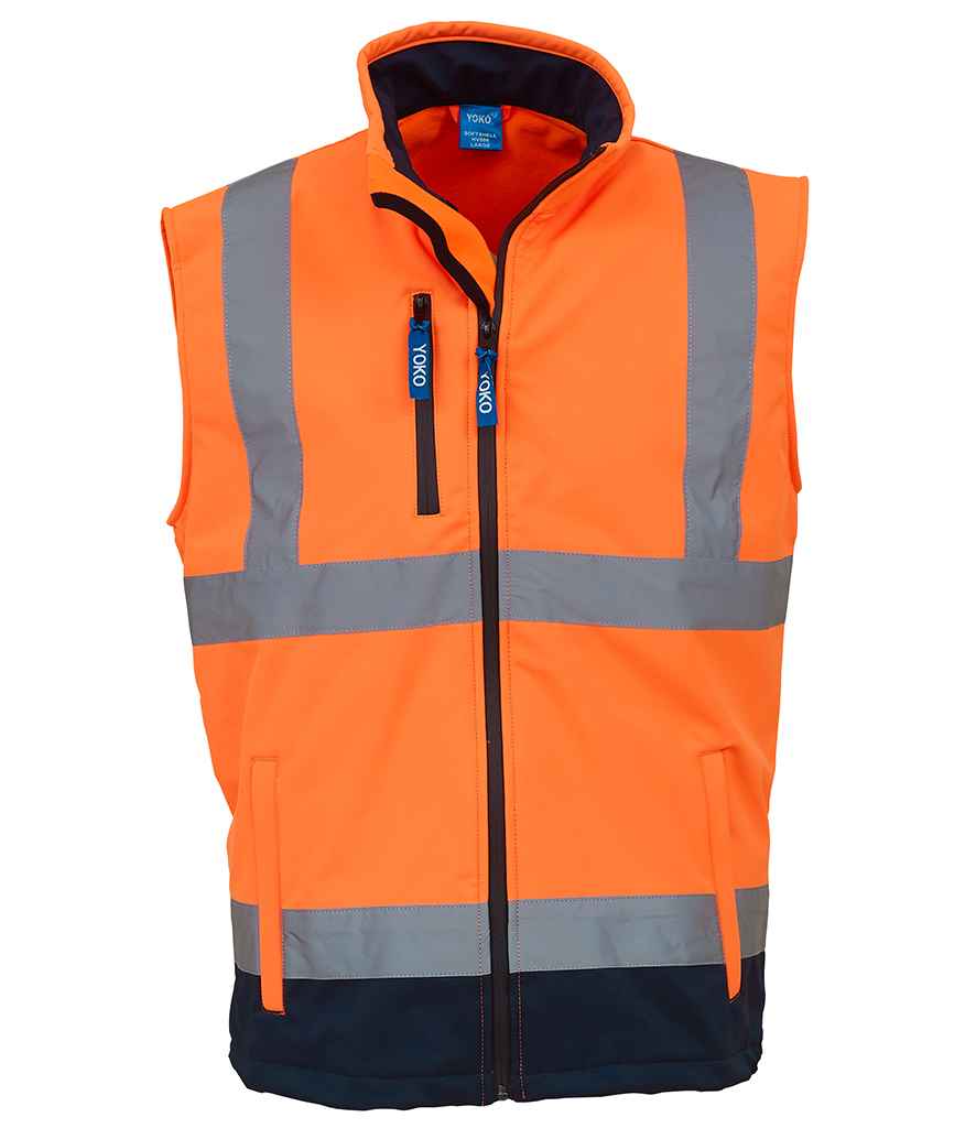 Yoko Hi-Vis Soft Shell Gilet - Orange/Navy