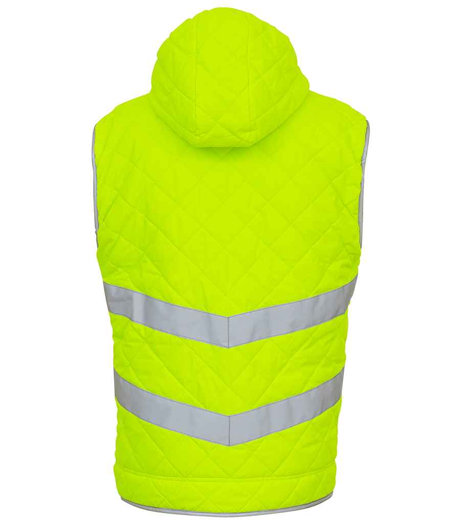 Yoko Hi-Vis Kensington Hooded Gilet - Yellow