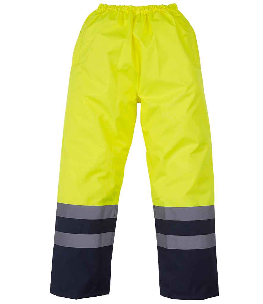 Yoko Hi-Vis Two Tone Waterproof Overtrousers - Yellow/Navy