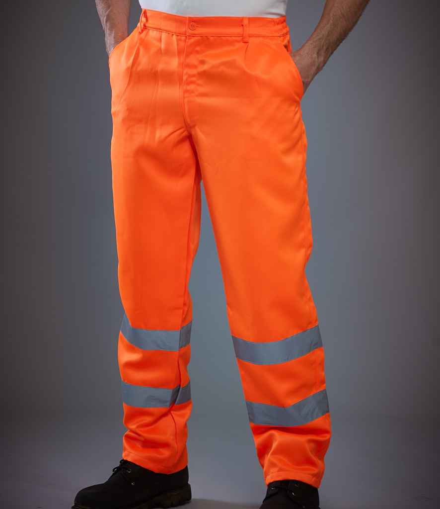 Yoko Hi-Vis Poly/Cotton Work Trousers - Orange