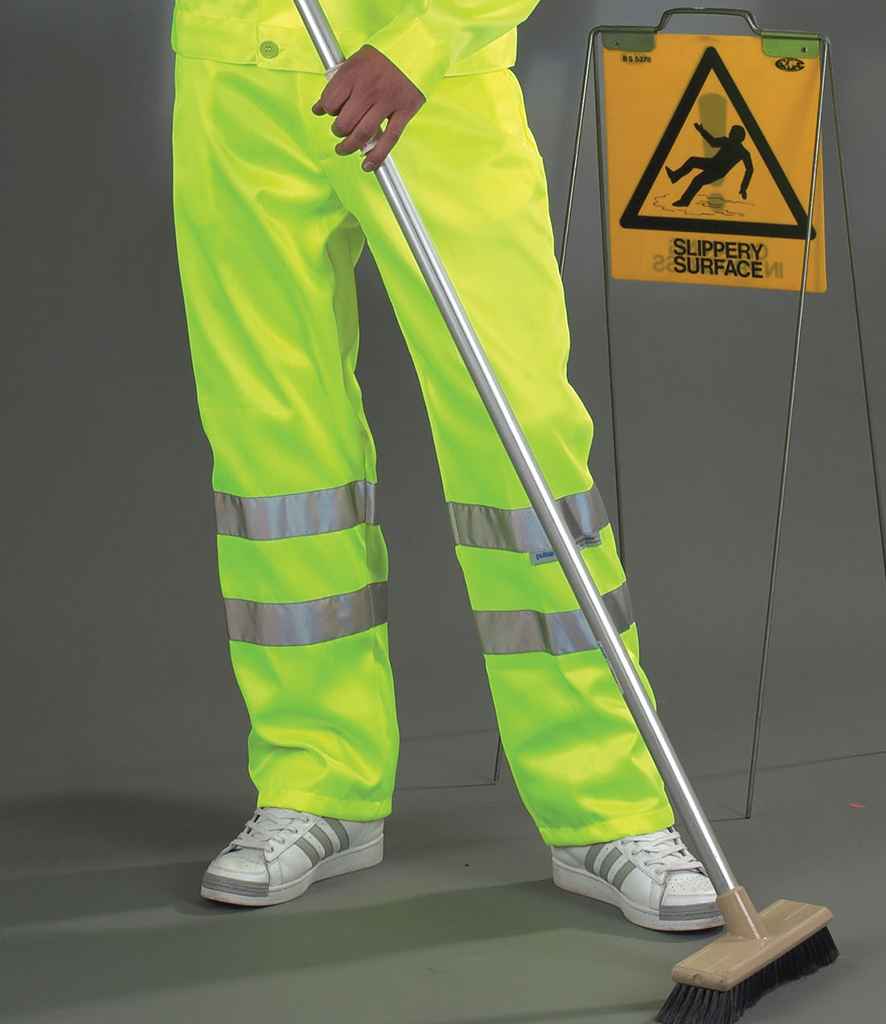 Yoko Hi-Vis Poly/Cotton Work Trousers - Yellow