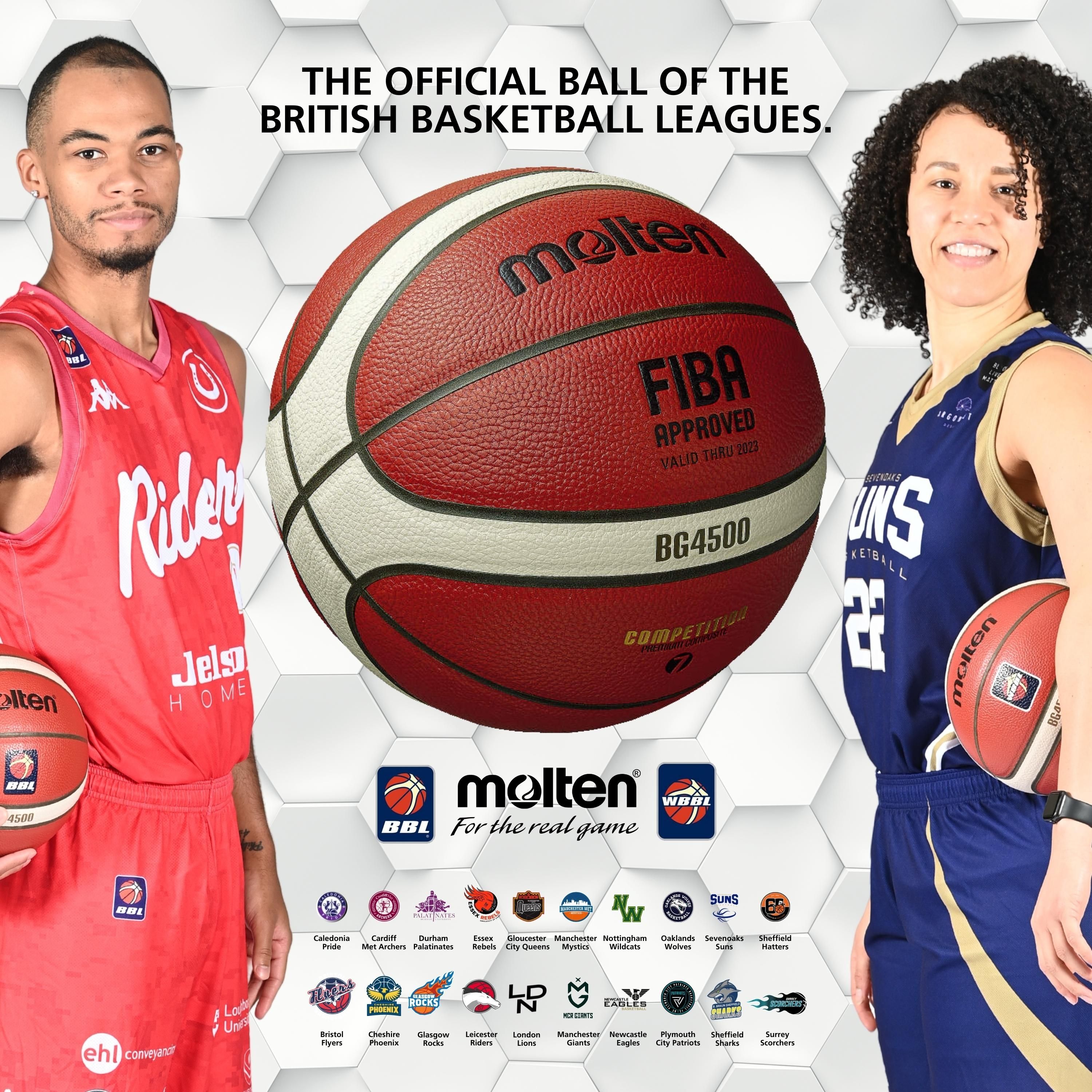 BG4500 Basketball 12 Panal Premium Composite Leather (Indoor)