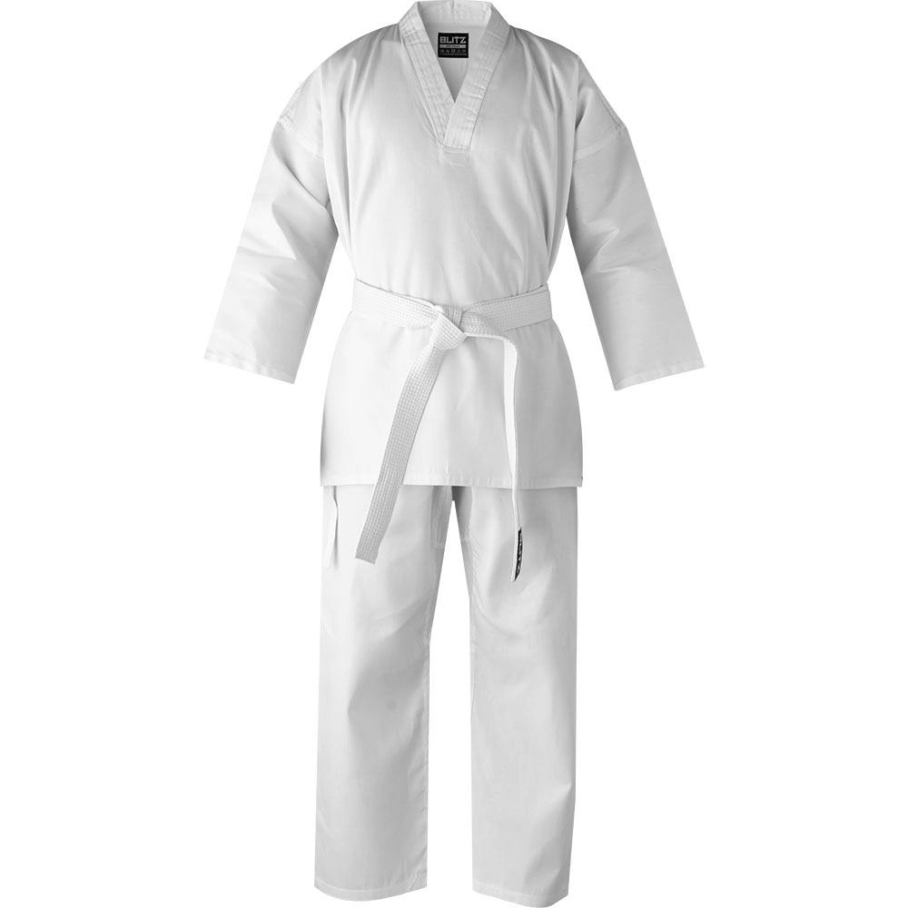 Blitz Adult V-Neck Martial Arts Gi - 7oz - White - 4/170cm