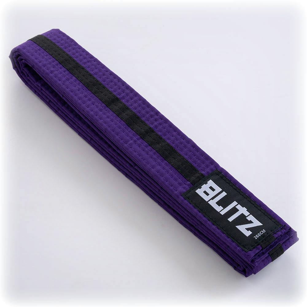 Blitz Colour Belt / Black Stripe - Purple / Black - 200cm