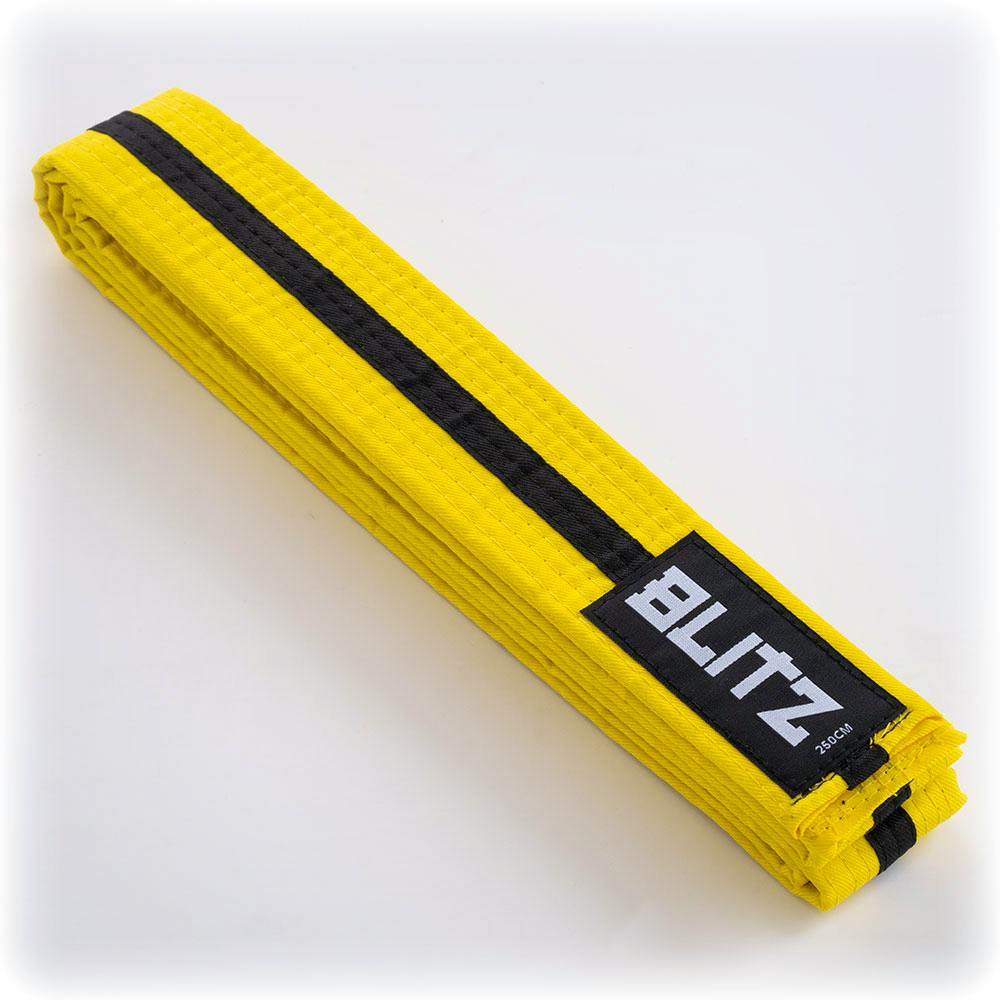 Blitz Colour Belt / Black Stripe - Yellow / Black - 200cm