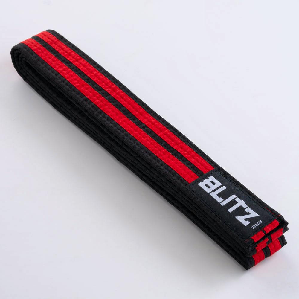Blitz Colour Belt / Double Stripe - Black / Red - 200cm