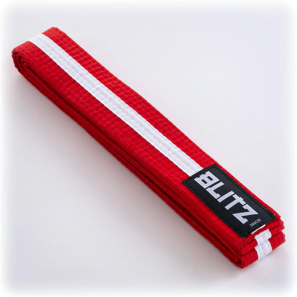 Blitz Colour Belt / White Stripe - Red / White - 200cm